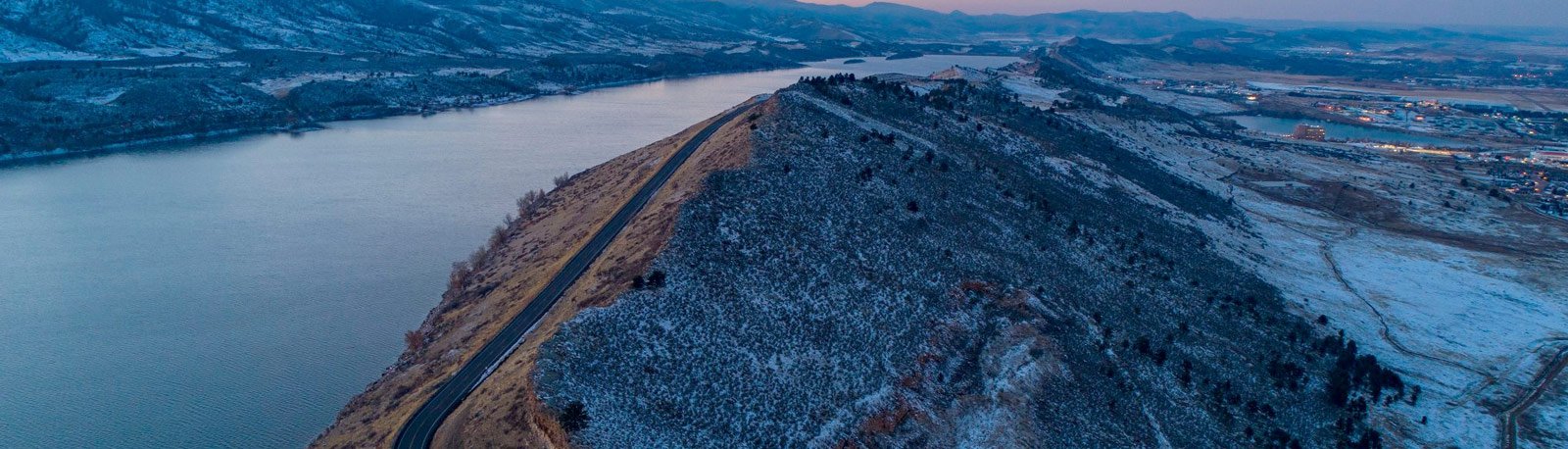 horsetooth aerial winter