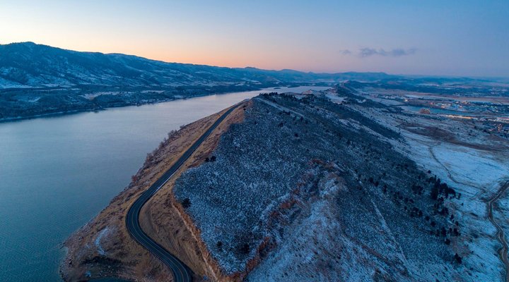 horsetooth aerial winter